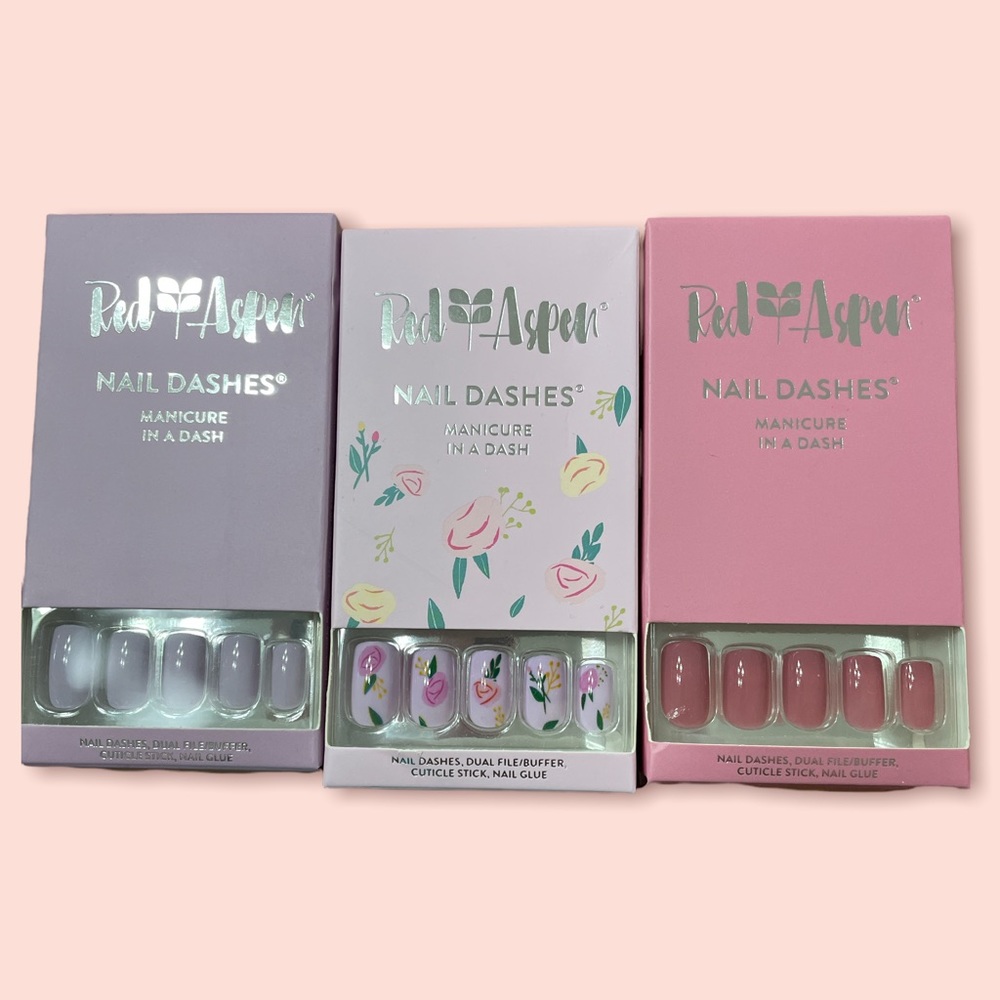 Red Aspen Nail Dashes - Rosa + Raspberries, Finley’s Rose Garden, Lilly’s Lilacs